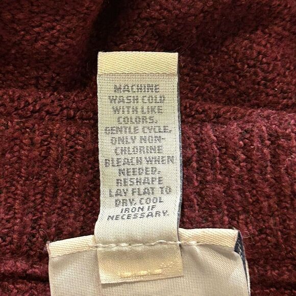St Johns Bay Sweater Womens PXL Cable Knit Pullover Crew Neck Maroon Red - Picture 4 of 4